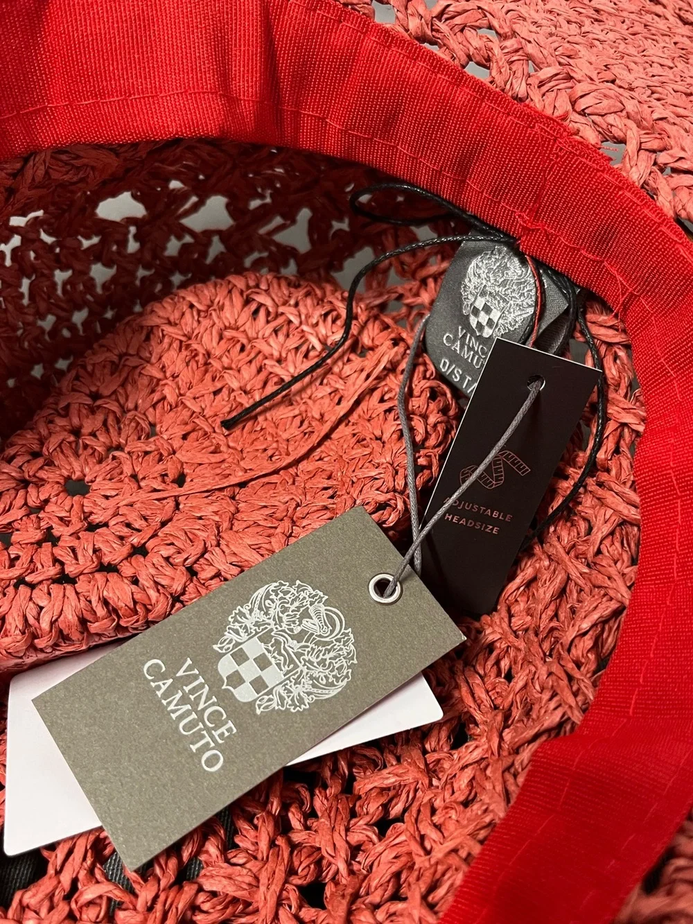 Vince Camuto Coral Braided Straw Sun Hat with Chin Cord